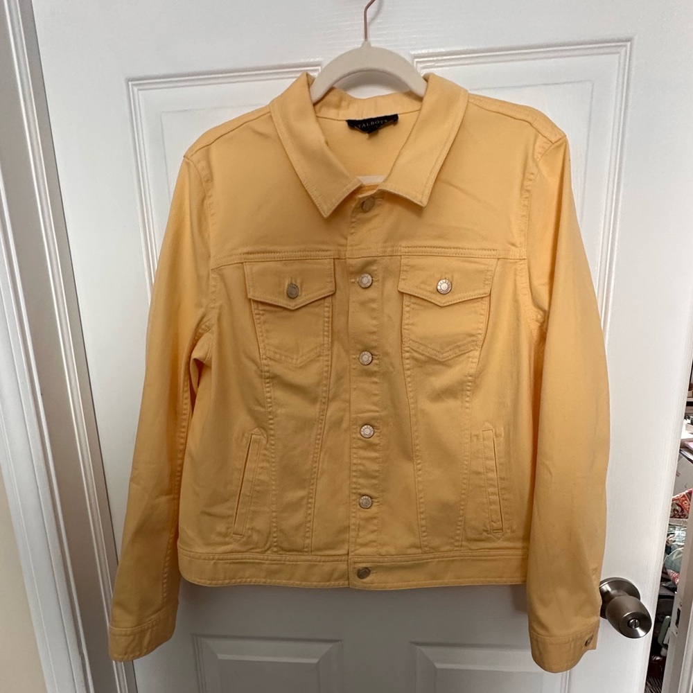 Women's Talbots Butter Yellow Denim Jacket EUC Sz:XL